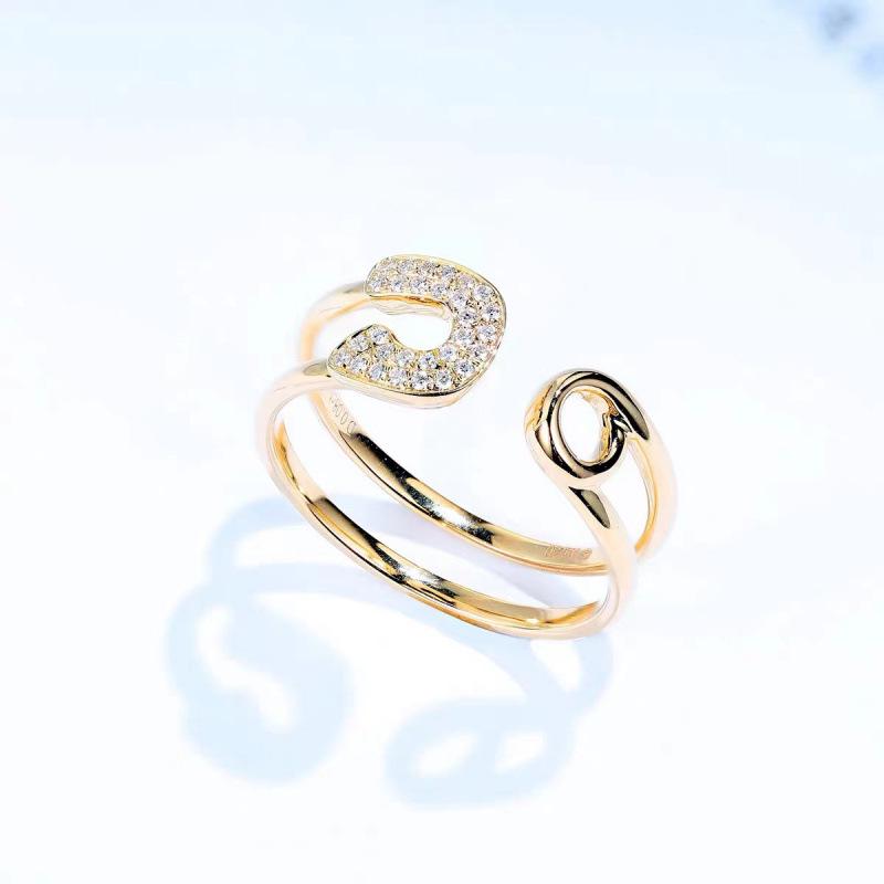 Korean Luxury Adjustable Brooch Ring for Women - Trendy, Niche Design, Internet Celebrity Style Adjustable
