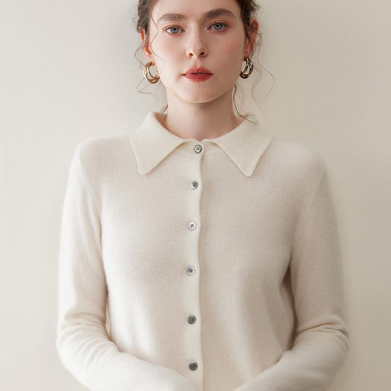 Women's Pure Cashmere Lapel Cardigan - Autumn/Winter Fashion, Comfortable, Elegant Outerwear Sweater.
