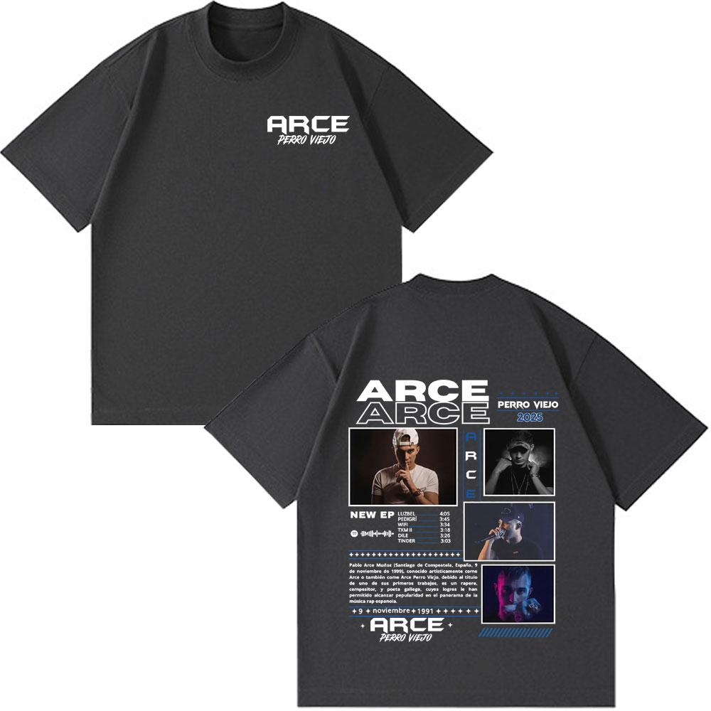 Rapper Arce Perro Viejo Tour Graphics T Shirts Men Women Casual Oversized Tshirts Hiphop Shortsleeved Loose Cotton Tshirts