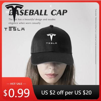 Car Sticker Tesla Fashion Car Logo Sun Hat Adjustable Snapback Baseball Cap For Tesla Model 3 Y S X 2021 Roadster Cybertruck Jug
