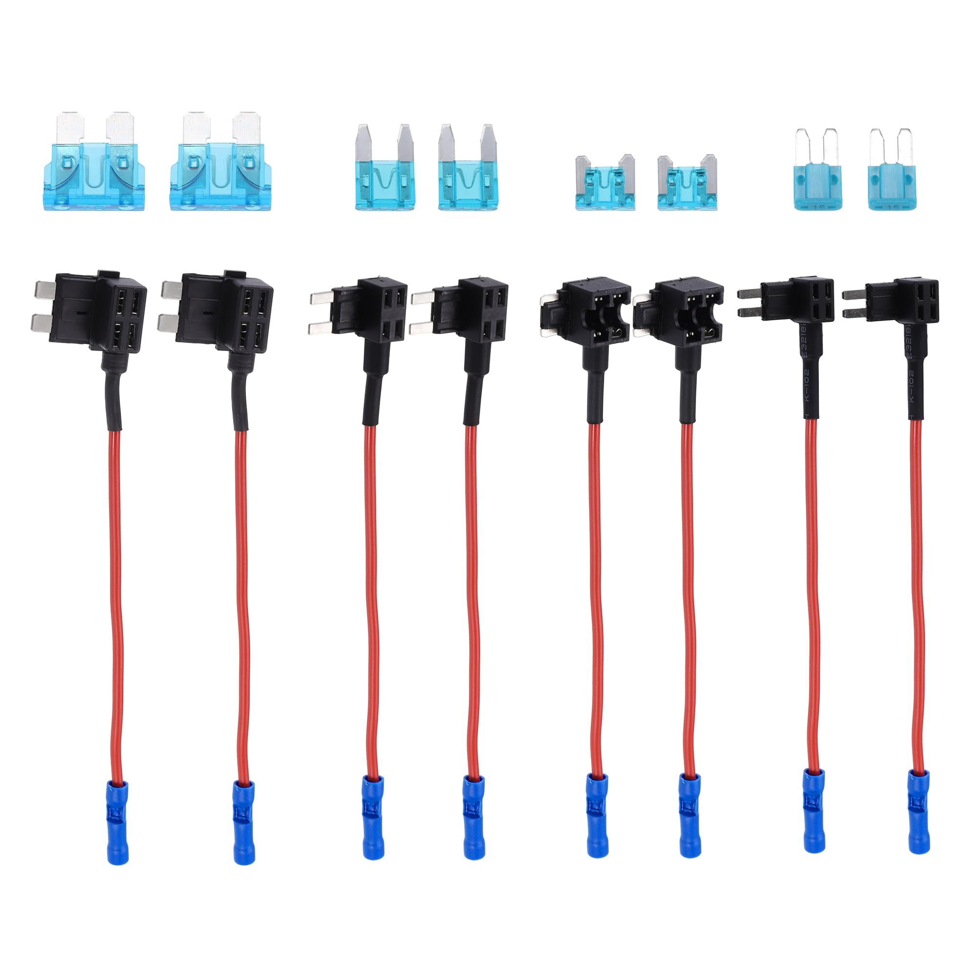 

ACROPIX Universal 4 Additional Circuit Fuse Tap Adapters 2pcs 15A Standard Mini Low красный