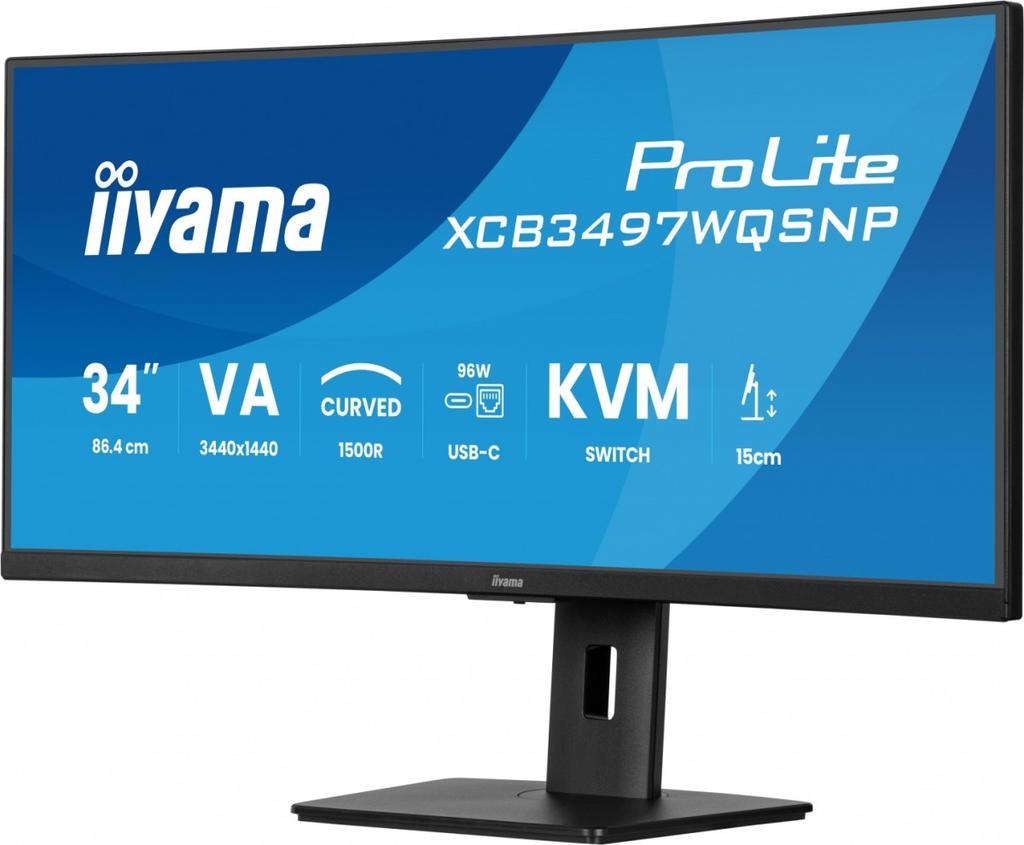 Monitor 34 Cali XCB3497WQSNP-B1 VA,UWQHD,1500R,USB-cDock,KVM