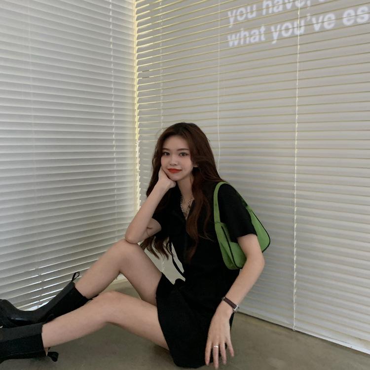 Korean Style Fish Scale Fabric Short-Sleeve Hooded Dress - 2023 Summer Slim Waist Trendy Long Design