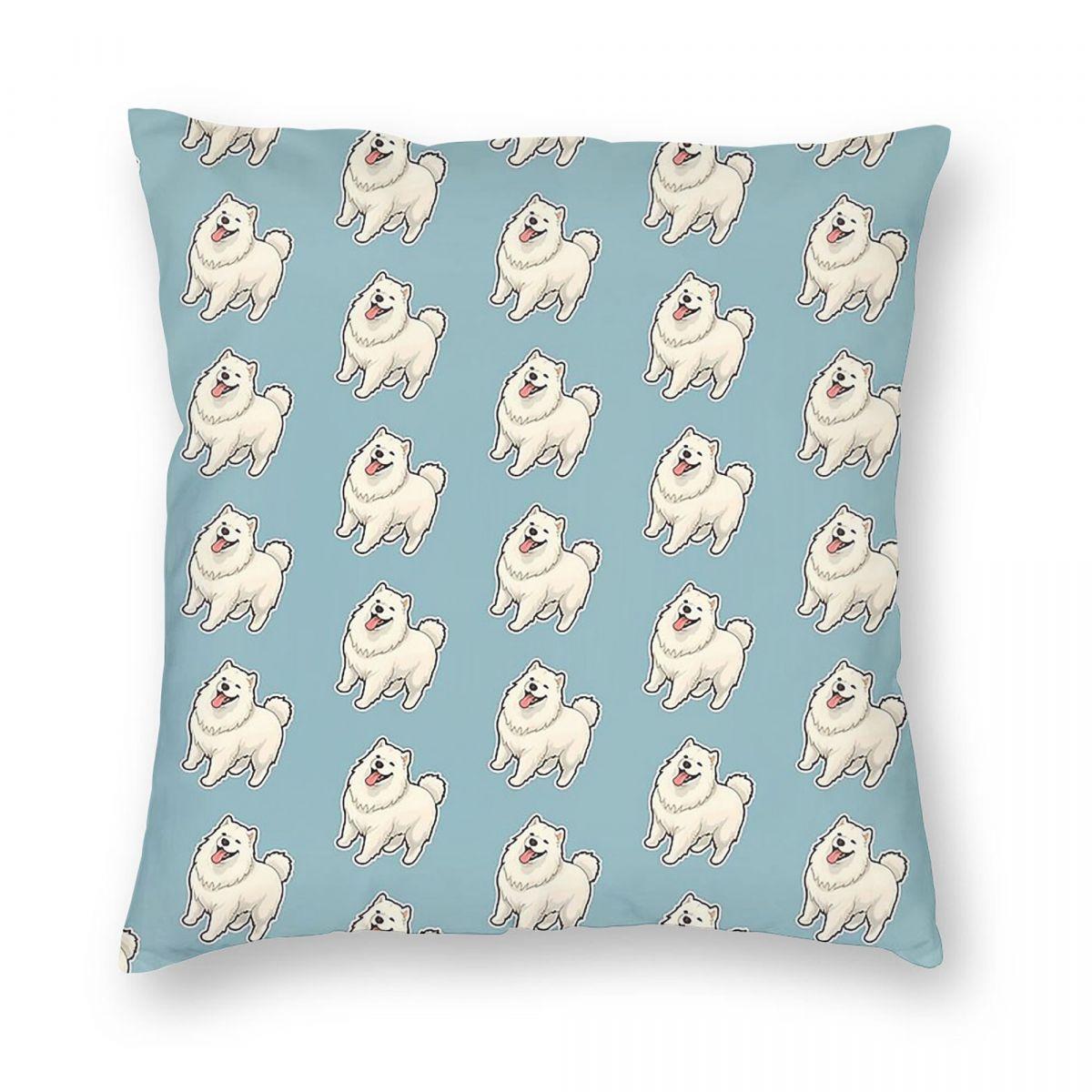 

Samoyed Print Square Pillowcase Pillow Cover Cushion Throw Pillow for Home Sofa Living Room 12x12Inch