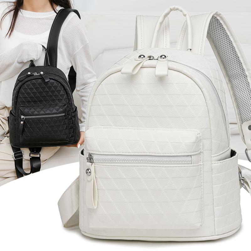 PU-Rucksäcke für Damen  schlicht  großes Fassungsvermögen  Freizeit-Reisetaschen  einfarbiger Rucksack