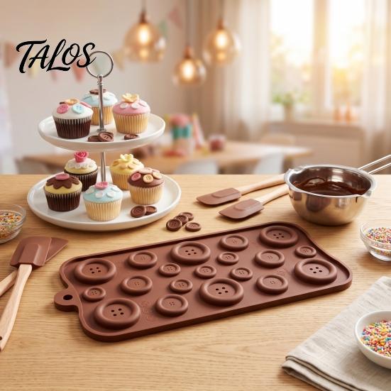 Handmade Candy Molds 19-Hole Silicone Button Molds, Three Sizes DIY Cake Decorating Tray, Dessert Flexible Easy Release Baking Gadgets for Chocolate