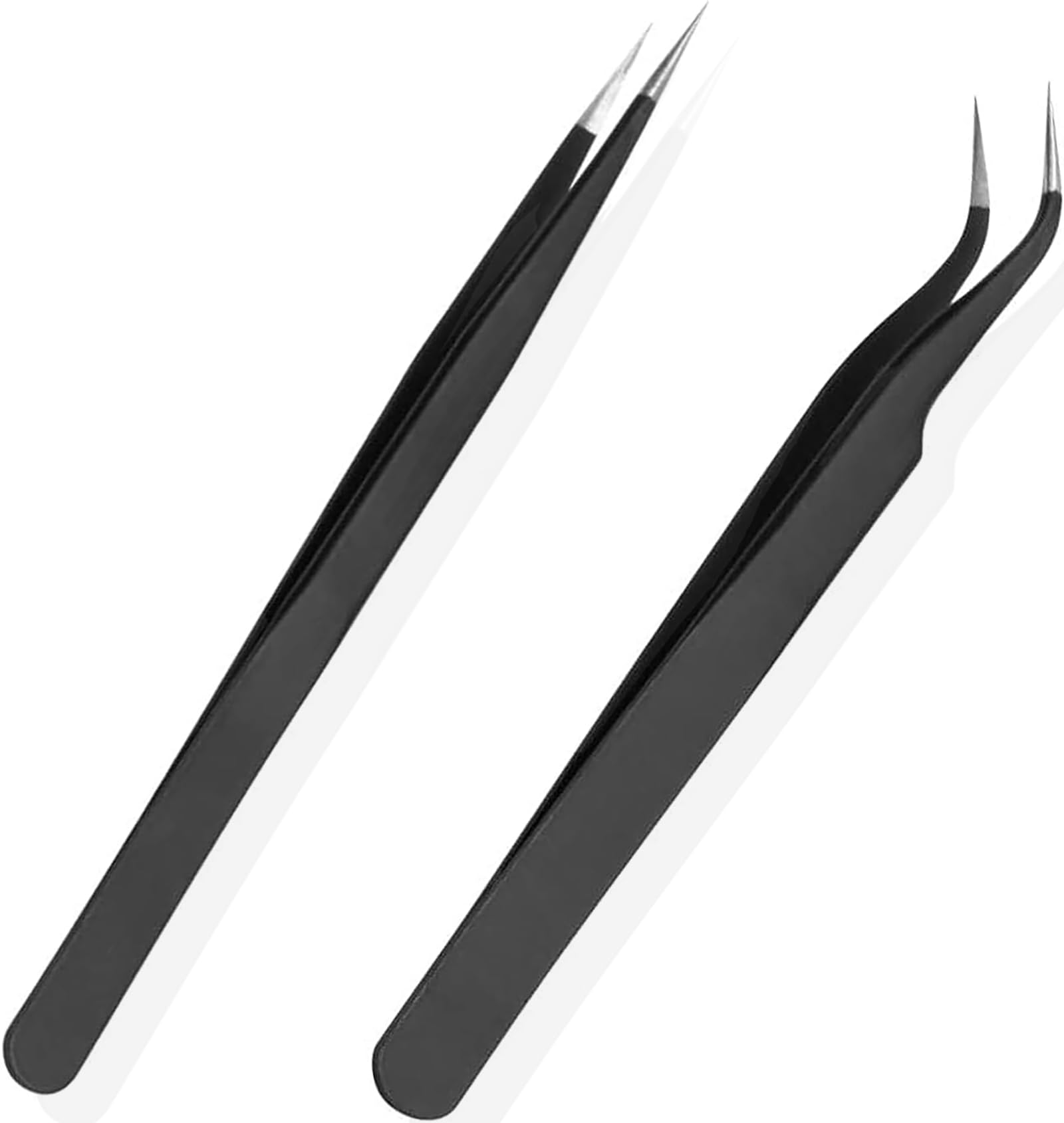 

LeTradeJP Set of Precision Tweezers for Thick Eyelash Plastic and Perfect for Lower False and 2-Piece Materials, Extensions, Blackheads, Models, More. чёрный