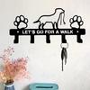 Wall Mounted Key Holder Dog Leash Theme Storage Rack Metal Storage Shelf Black 5-key Storage Hooks For Entryway Door Bathroom