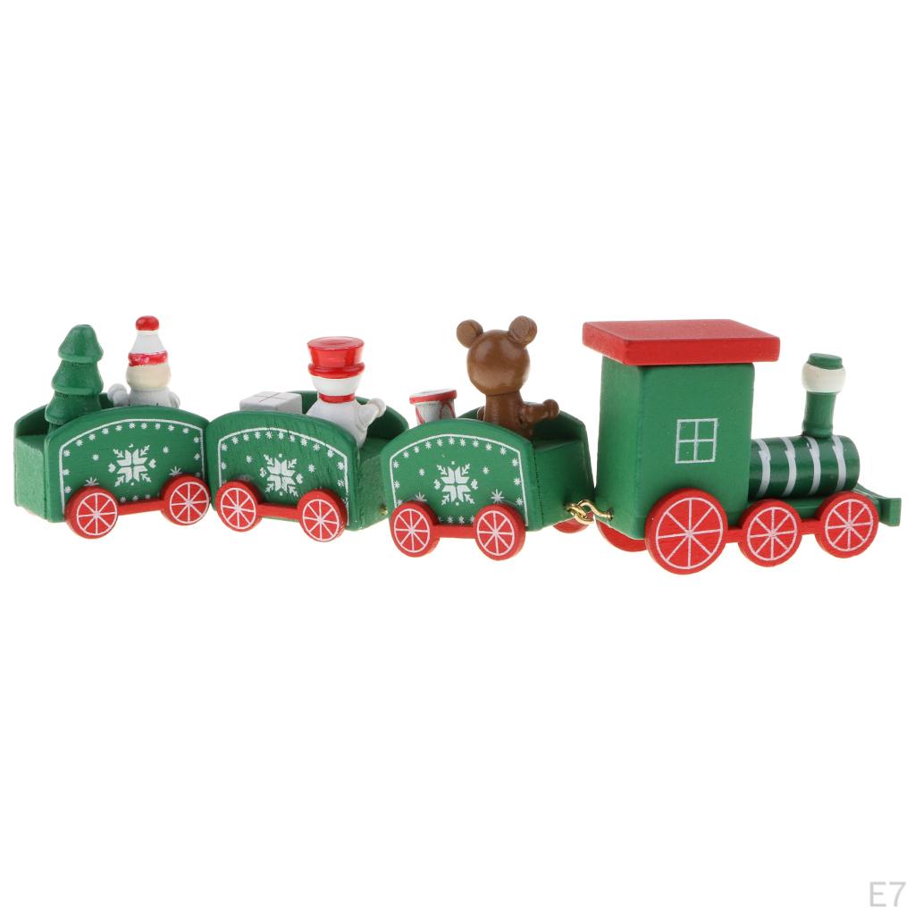 Wooden Train Santa Festival Ornament Decor Christmas Gifts