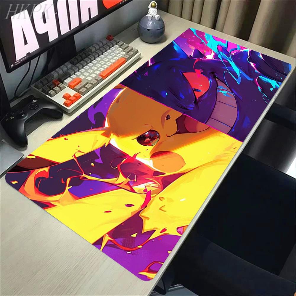 XXL Play Mat Laptop Black Gaming Accessories Mouse Pad Japan Anime Keyboard Rug PC P-pokemon Gengar Mousepad Gamer Keyboard Rug