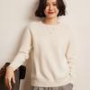 Versatile Cashmere Sweater: Women's Long Sleeve, Round Neck, Comfortable, Loose Fit, Solid Color, Lazy Knit for Autumn and Winter.