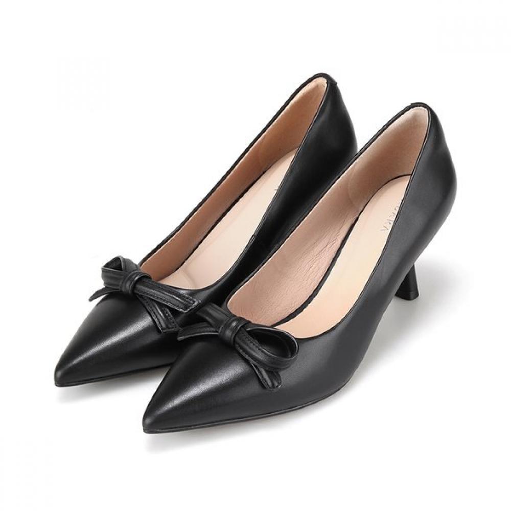 Barbara Leather Pointed Toe Ribbon Pumps 6.5cm Bbj221bk 225mm