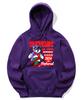 Ski Player Bear Graphic Hoodie - Purple