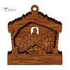 Warm Light Christmas Tree Ornaments 3D Wooden Up Ornament, Layered House Snowman Rustic Holiday Decorations Nativity Scene Hanging Decoration for Xmas