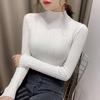 Half High Collar Half High Collar Wrinkle Design Slim Thin Bottoming Shirt Women's Solid Color Stretch Pullover All-mach Pull Jumper Short Top Spring