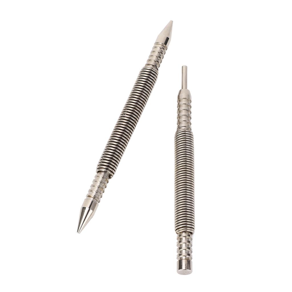 Dual Head Nail Setter and Hinge Pin Punch Set Bearing Steel Spring Nail Set for Wood Metal Plastic