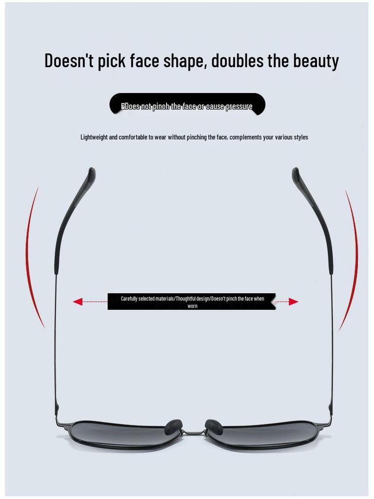 Men's Lightweight Polarized Metal Sunglasses - UV Protection, Black Outdoor Design