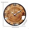 12Inch Wall Clock NonTicking Wood Grain Analog Movement for Living Room, Bedroom, Kitchen Sx1