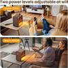 Small Portable Electric Fireplace Heater with 3D Flame, Thermostat, 1500W/750W PTC, Tip-Over Safety, Walnut