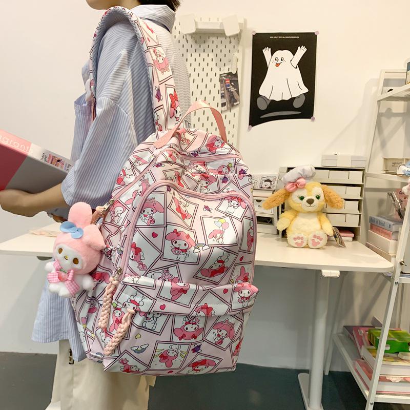 Trendy Cartoon Print Student Backpack: Lightweight, Stylish & Spacious