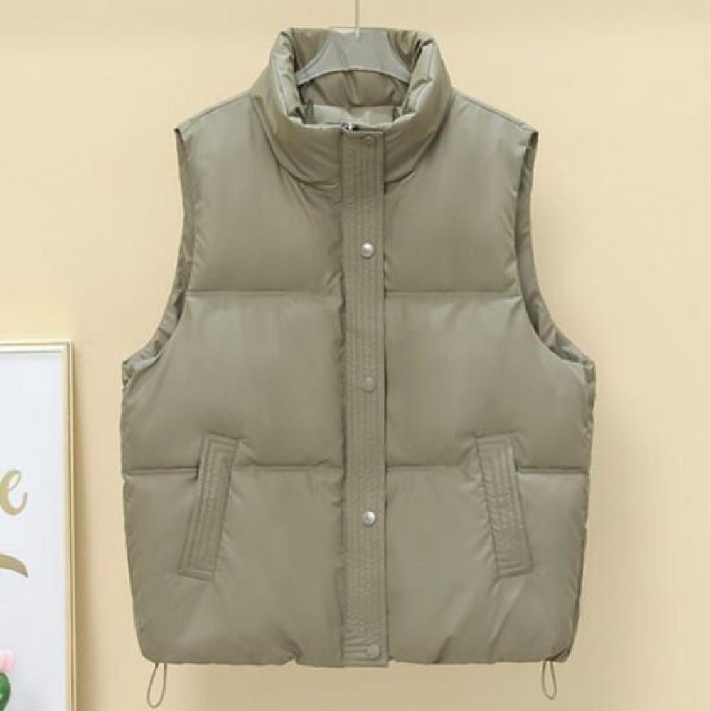 Navava Nc472 Warm Hem String High Neck Padding Vest