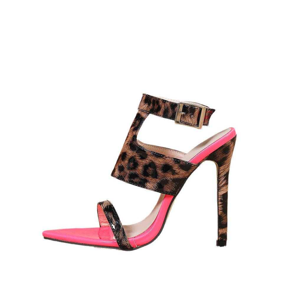 Tacones Altos de Tirantes para Mujer Sandalias de Aguja con Correa al Tobillo Punta Fina Punta Abierta Sandalias Sexy para Mujer Sandalias de Tacón de Verano Zapatos de Vestir para Boda Fiesta de Graduación