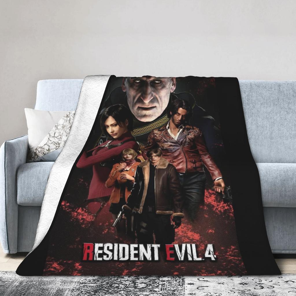 Residents Evils 4 Remake Fanposter Blankets Quality Warm Throw Blanket Winter Girls Boys Couch Chair Sofa Bed Fluffy Bedspread