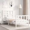 VidaXL Bed Frame with Headboard White Small Single Solid Wood 3193037