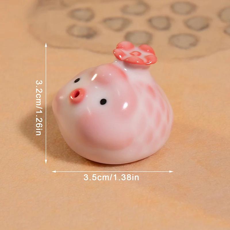 Ceramiczny Pupil Herbaciany Statuetka Rybki Mała Rybka Pluje Bąbelkami Pod Dnem Filiżanki Różowe Plucie Bąbelkami Ozdoba Świnki Kubki na Wodę Dekoracja Kubka Prezent