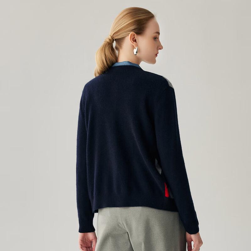 Zhaojun Women's British Style Argyle Cashmere Cardigan