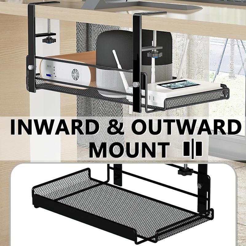 Under Desk Cable Management Tray No Drill Easy Clean Metal Cable Organizer for Home Office Small Business Desk Wire Storage