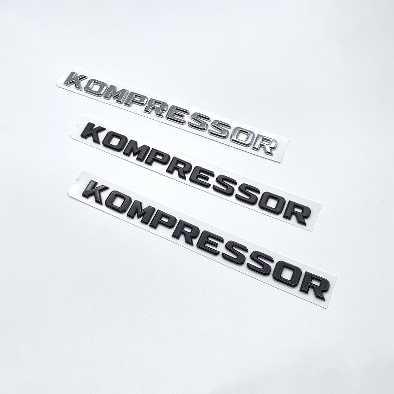 FOR Mercedes Benz Kompressor Emblem Rear Trunk Badge Lettering Chrome Black Logo Stickers CLK SLK SL CLS ML A B C S R Class