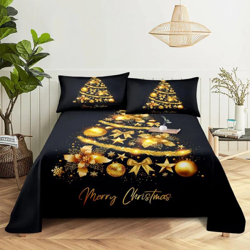 Santa Claus Three Piece Bedding Reindeer Christmas Decoration Quilt Cover