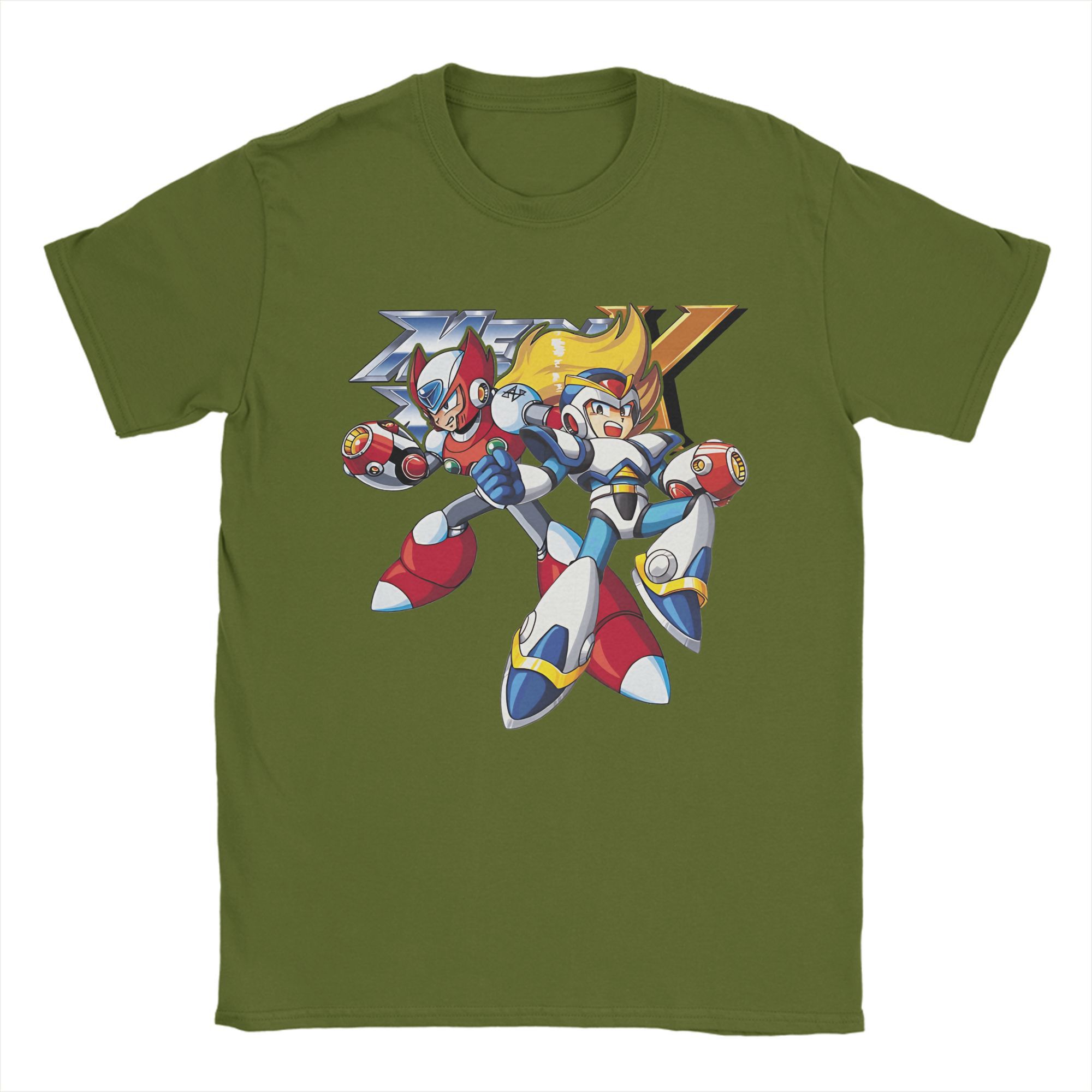 

Men s T-Shirts Game Mega Robot Man Leisure Pure Cotton Tees Short Sleeve T Shirt Round Collar Clothes Printed 4XL