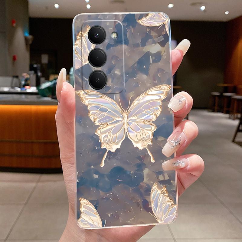 New Design For Redmi 15 5G Case Clear Luxury Fashion Butterfly Flower Pattern Soft TPU Silicone Phone Cover For Redmi15 5G Case