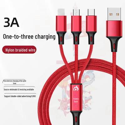 Geschenk zum Jahr des Drachen: 6A geflochtenes 3-in-1-Schnellladekabel aus Nylon
