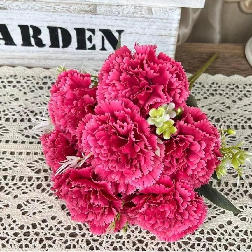 Fashion 7-Heads Fake Carnation Silk Simulated Bouquet-Artificial Flowers Fake Flower Party Decor & Holiday Gifts