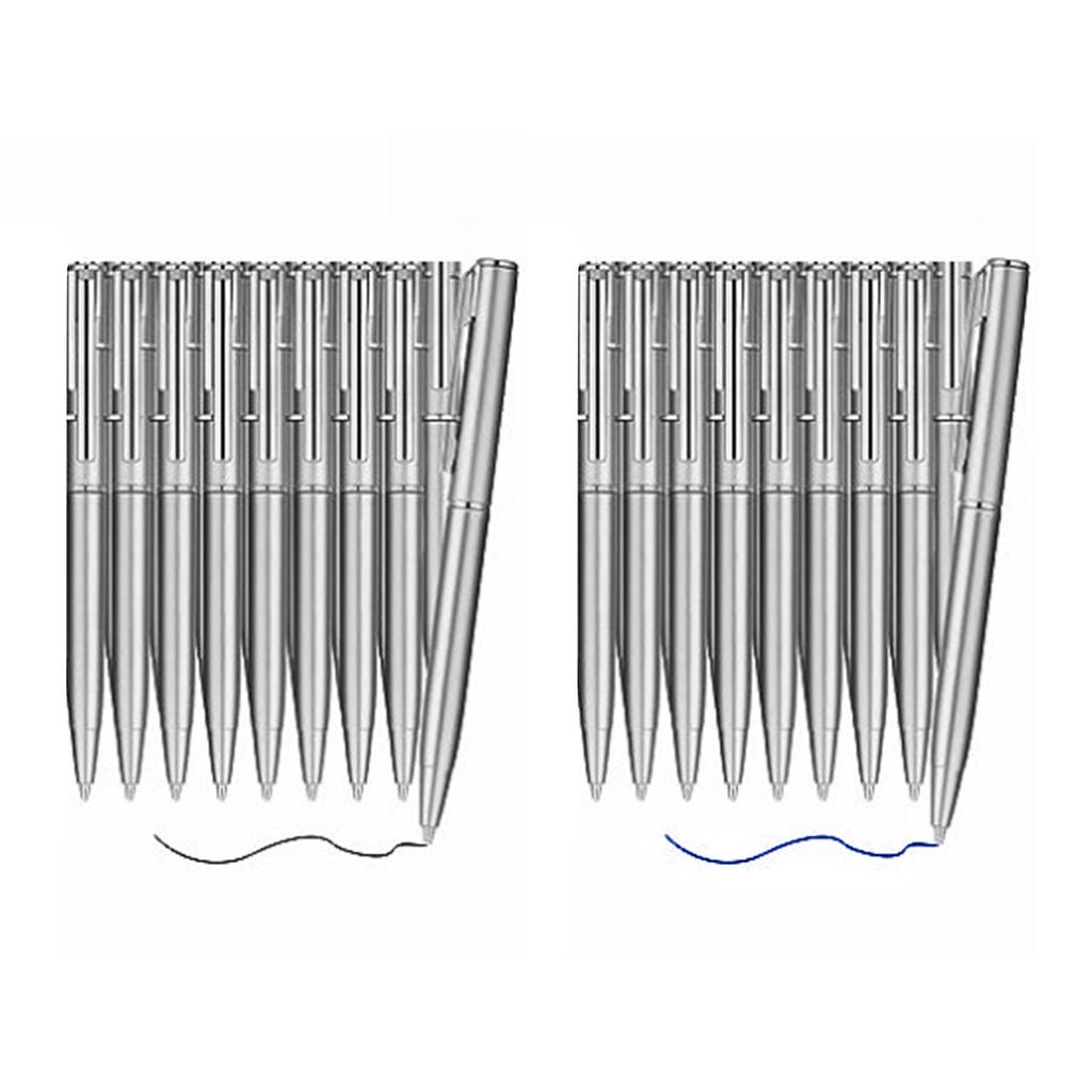 10 Stück Dreh-Kugelschreiber Metall-Kugelschreiber Büro-Schreibstift Schreiben leichtgängig Gast-Eintragsstift für Büro