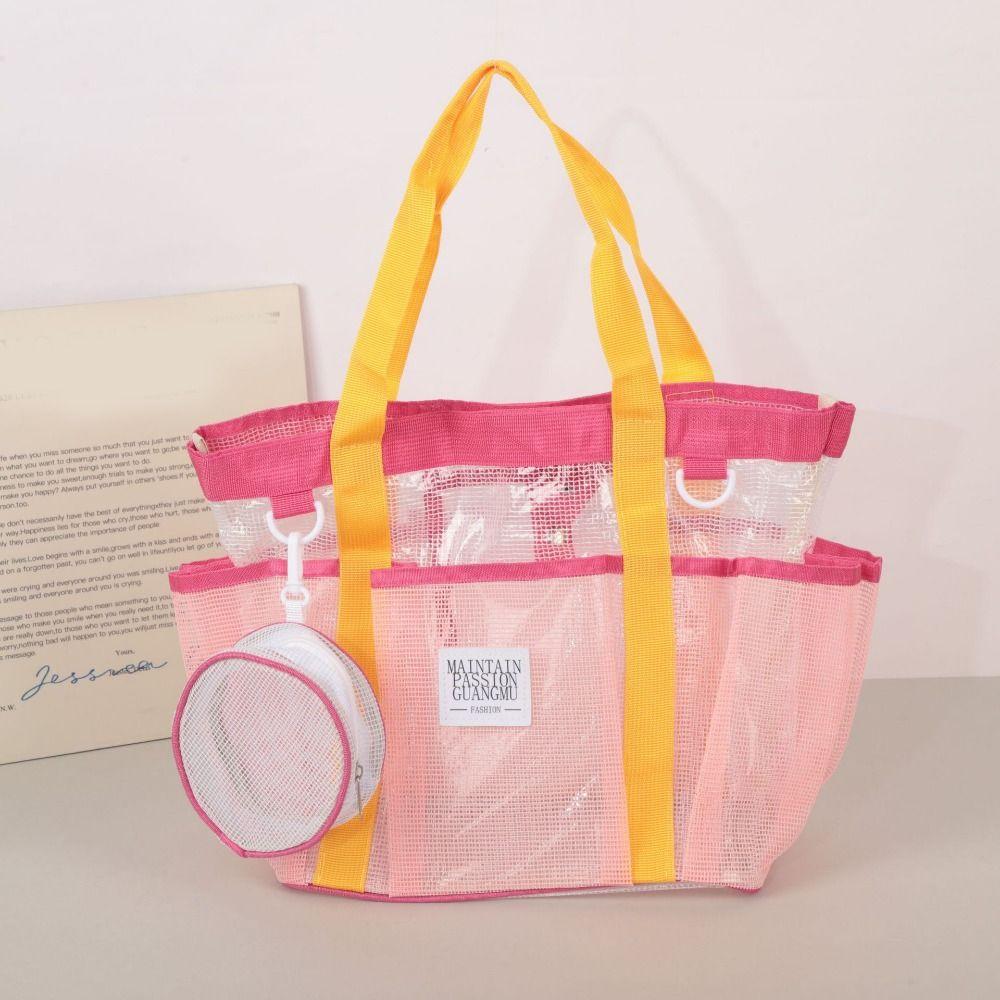Large Capacity Mesh Swim Bag Breathable Swimming Handbag Durable Beach Storage Bag  Swimming