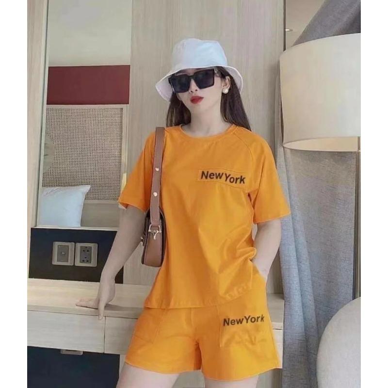 

Stylish Short-sleeved Suit for Women In Summer Updated Letter Printing Relaxed Fit Leisure Two-piece Kit 4XL жовтий