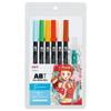 Tombow Dual Brush Pen ABT Water Brush Illustration 6-Color & Set, Summer, AB-T6CSMQA