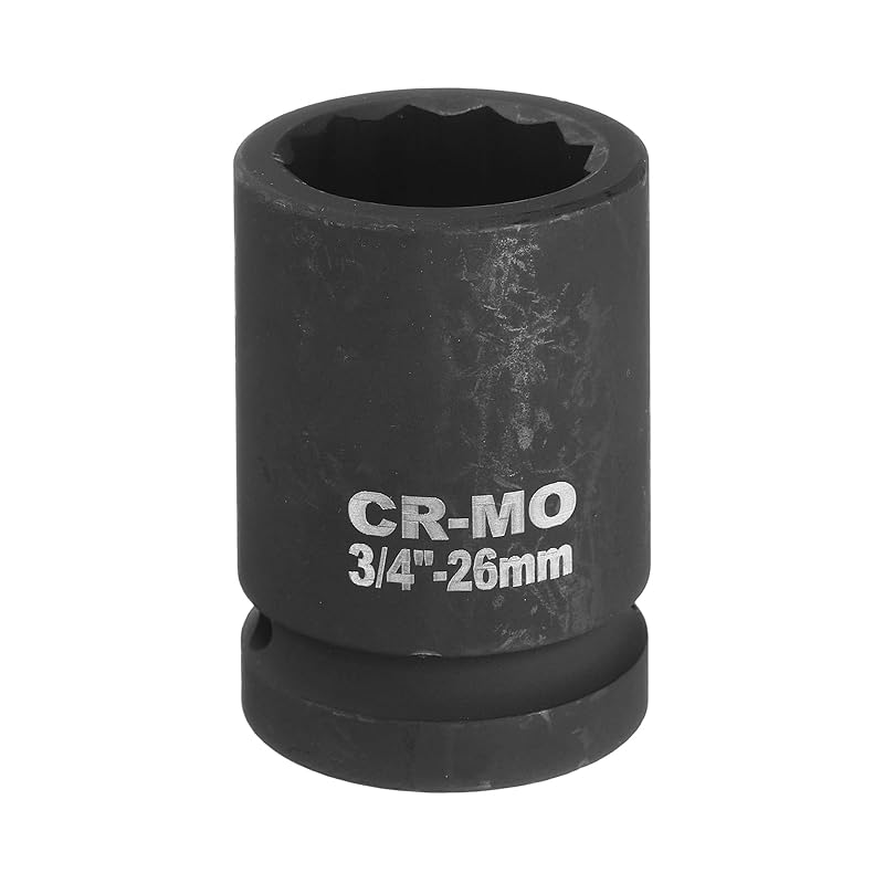 

uxcell 3/4 inch drive 12 points nt impact socket 26mm metric spindle axle nut socket screwdriver wrench for auto repair Easy removal