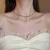 Exotische doppelreihige gestapelte Perlenkette leichte Luxus-High-End-Schlüsselbein-Kette Nischen-Mode-Design Halskettenkette Schmuck