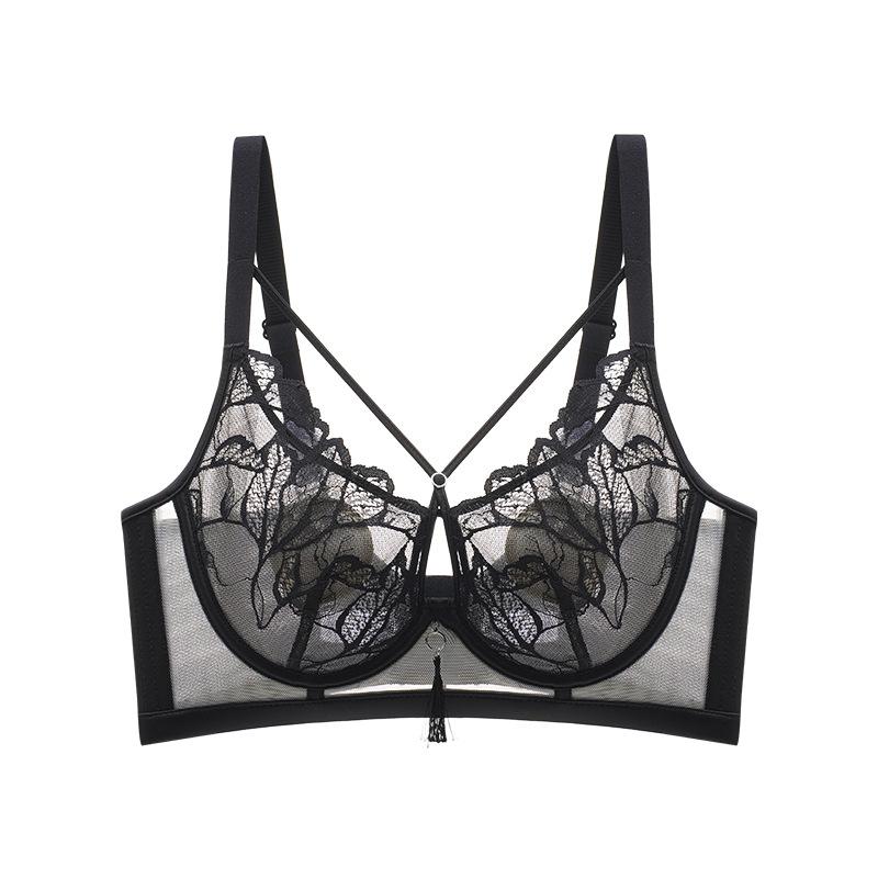 

[Crystal Cup] Underwear simple anti-sagging small breasts gather underwear adjustment type sexy bra seamless XXL 40/90BCD