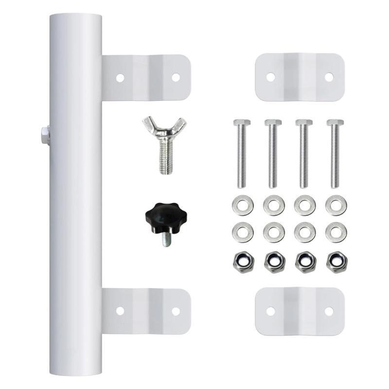 Vehicle Flagpole Bracket for Displays, Tubular Mount with Backing Plates and Hardware for Recreational Vehicles
