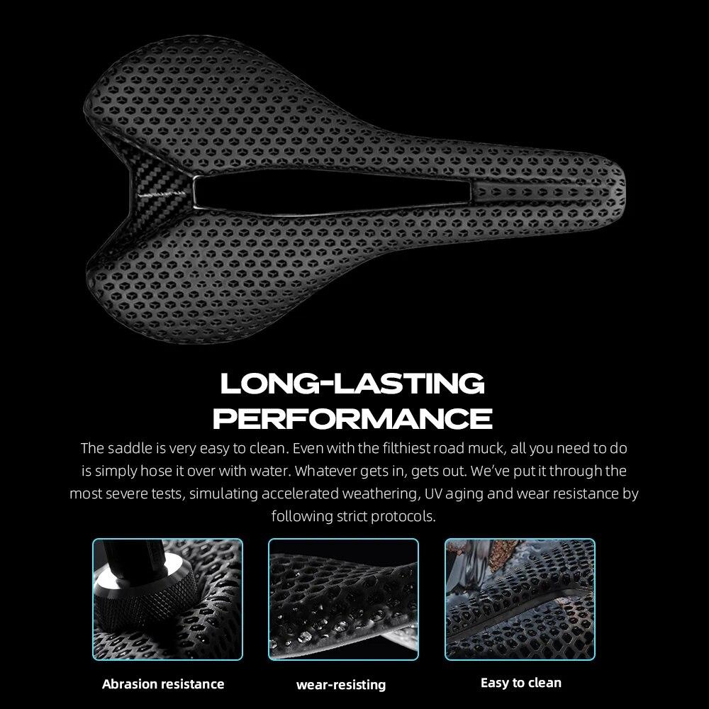 RYET Ultralight Carbon 3D-printed Bike Saddle Gravel Cycling Saddle Bicycle Saddle For Men Women Triathlon Road MTB Mountain