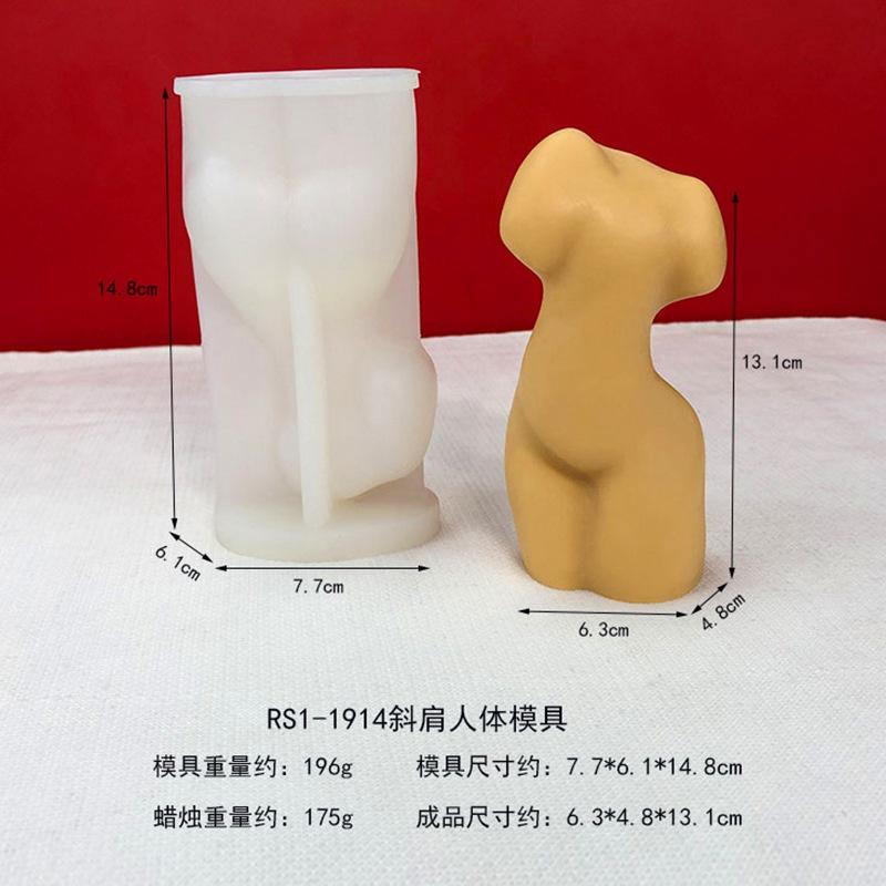 Halvkropp Kvinne Stearinlys Silikonform DIY Enkel Abstrakt Menneskekroppskunst Ornament Resin Silikonform Gipsform Såpeform