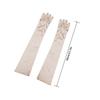 1 Pair Formal Bride Long Sleeve Gloves Solid Color Breathable Wedding Arm Gloves