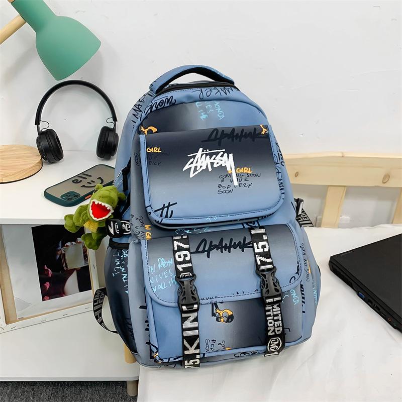 Spot Graffiti Streetwear Lightweight Backpack for Students & Casual Use