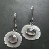 Vintage Flower Round Inlaid White Stone Earrings Geometric Creativity Silver Color Dangle Earrings for Women Jewelry